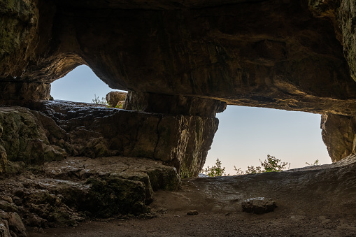 Entrances of the Szelim cave in Tatabánya