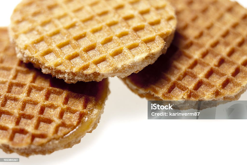 Cookies, waffles com uma camada treacle entre, holandês'stroopwafels' - Foto de stock de Assado no Forno royalty-free