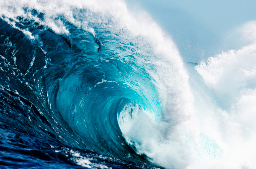 istock Close-up view of huge ocean waves 155380802