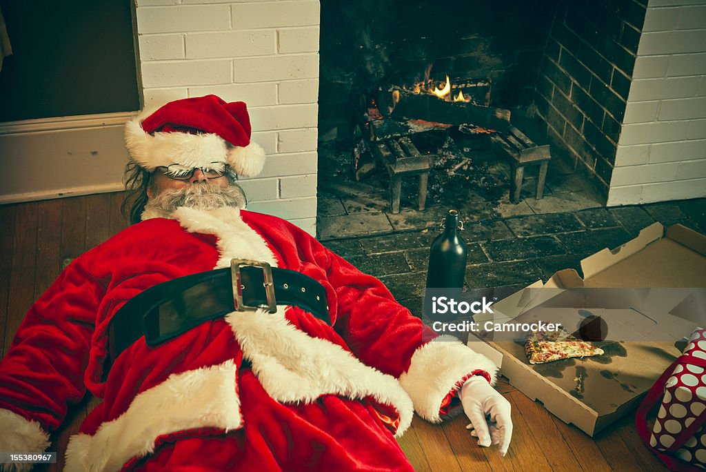 Bad Santa Drunk And Passed Out  Santa Claus Stock Photo