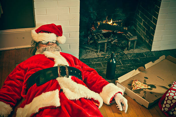 Bad Santa Drunk And Passed Out stock photo