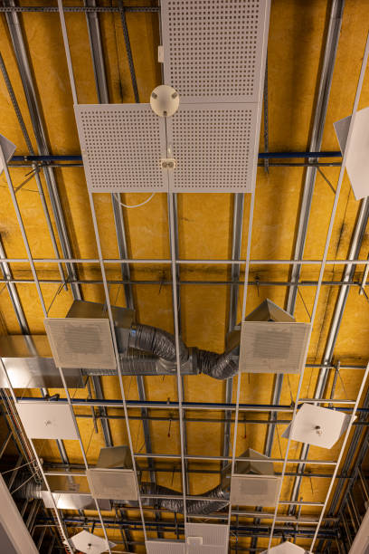 istock Inner roof removed revealing cables and ventilation.. 1553810003