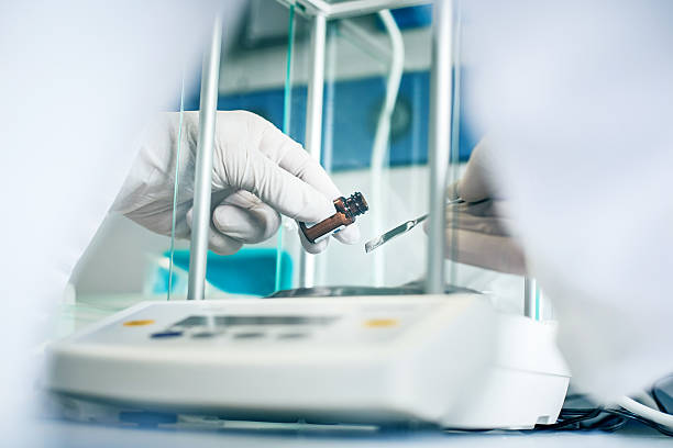 Working in a laboratory stock photo