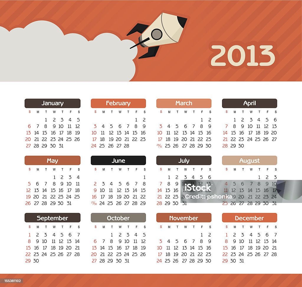 Vector calendario de 2013 - arte vectorial de 2013 libre de derechos