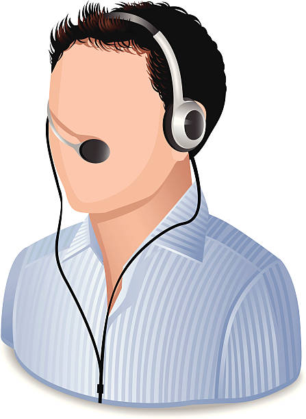 illustrazioni stock, clip art, cartoni animati e icone di tendenza di servizio clienti maschio - customer service representative white background support customer