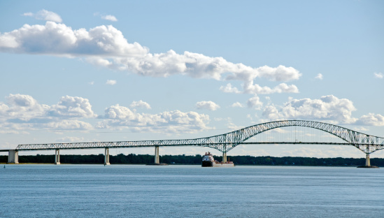 The three kilometer bridge that spans the St. Lawrence River in Trois-Rivieres, Quebec.