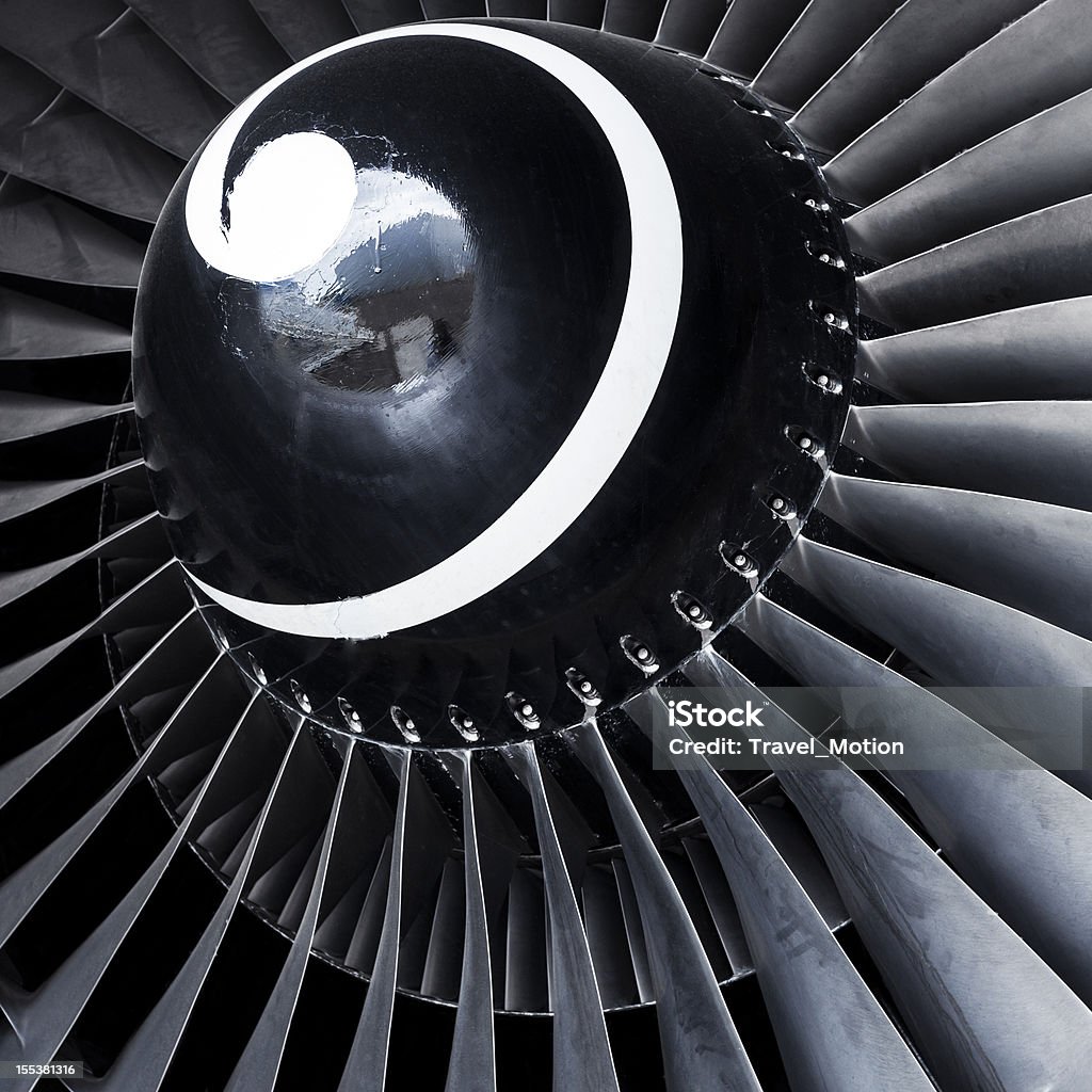 Primer plano de los aviones motor de turbina de chorro - Foto de stock de Macrofotografía libre de derechos