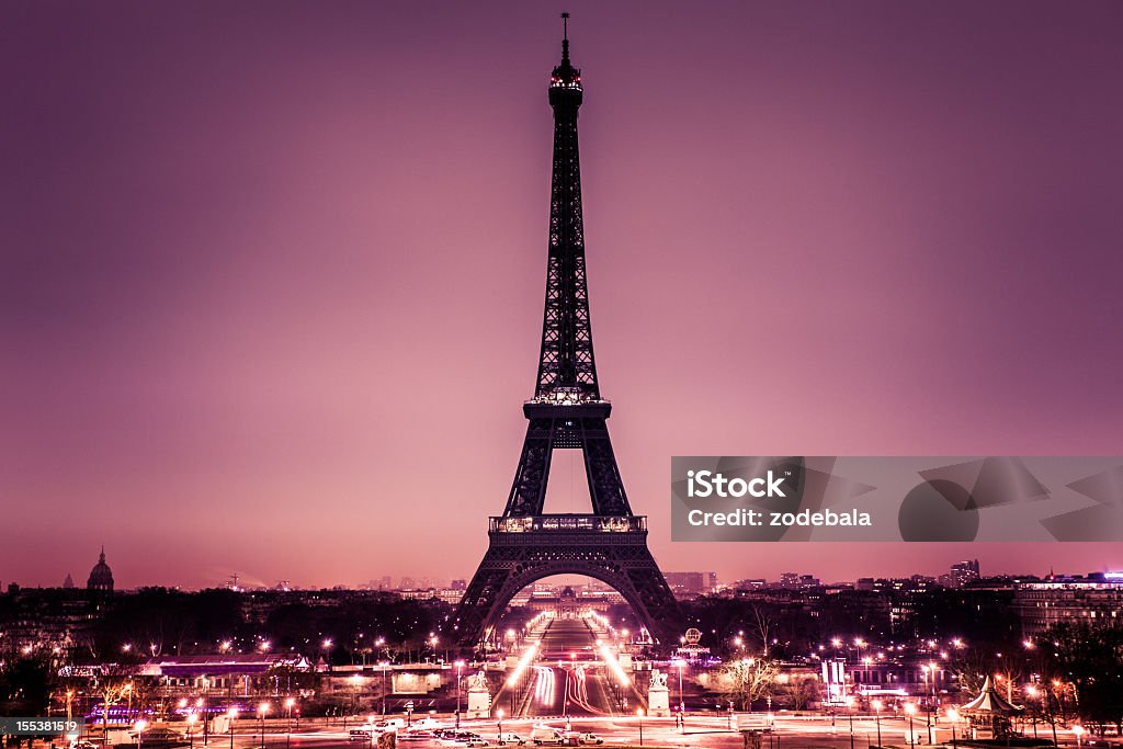 Romantic Paris With Tour Eiffel Stock Photo - Download Image Now - Paris -  France, Eiffel Tower - Paris, Night - iStock
