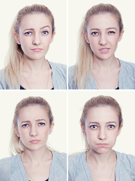 istock Cute girl emotion square set on yellow 155381672