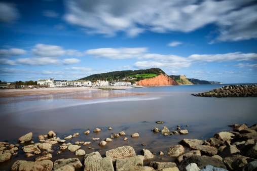 A long exposure image of Sidmouth on the Jurassic Coast.  