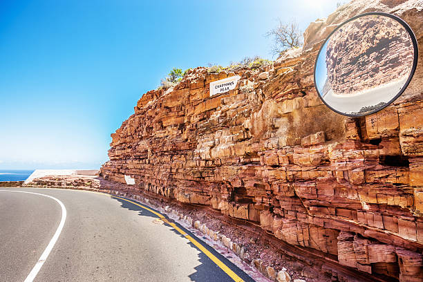 Chapman's Peak Drive Winding Road Cape Town  chapmans peak drive stock pictures, royalty-free photos & images