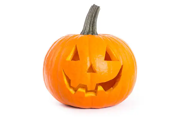 real halloween pumpkin on white background