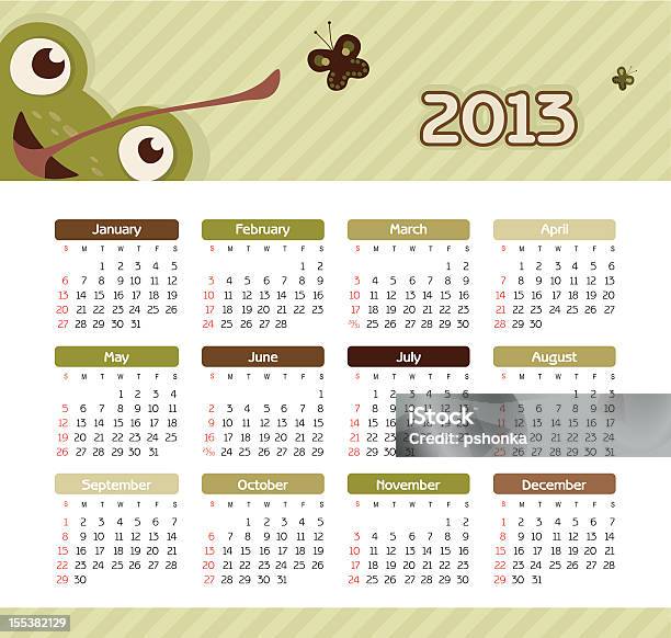 Wektor Kalendarz 2013 R - Stockowe grafiki wektorowe i więcej obrazów 2013 - 2013, Bez ludzi, Comiesięczne wydarzenie