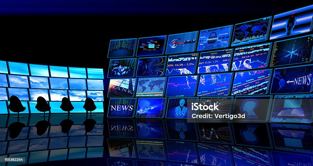 Digitale News-studio Zimmer - Lizenzfrei Nachrichtenstudio Stock-Foto