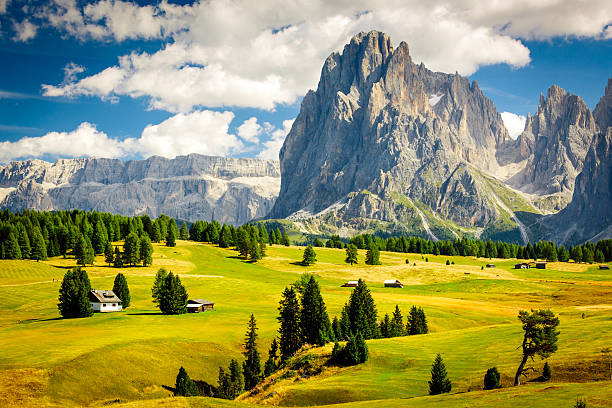 alpine landschaft - alto adige summer travel destinations vacations stock-fotos und bilder