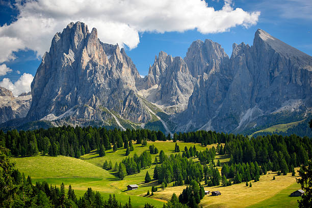 Alpine landscape xxxl Dolomites - South Tyrol - Italy dolomites stock pictures, royalty-free photos & images