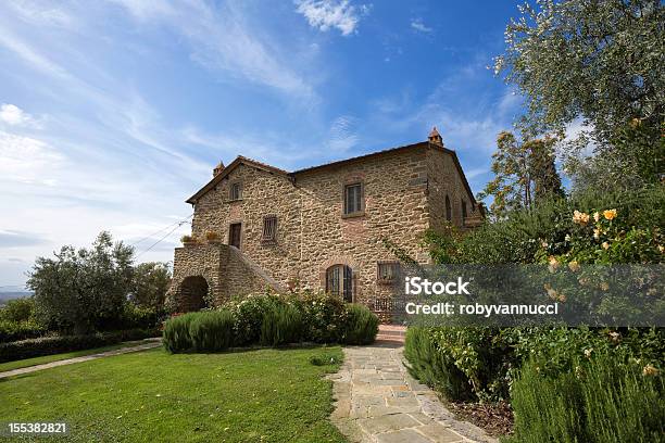 Tuscany Next To Florence Typical Farmhouse And Its Garden Stock Photo - Download Image Now