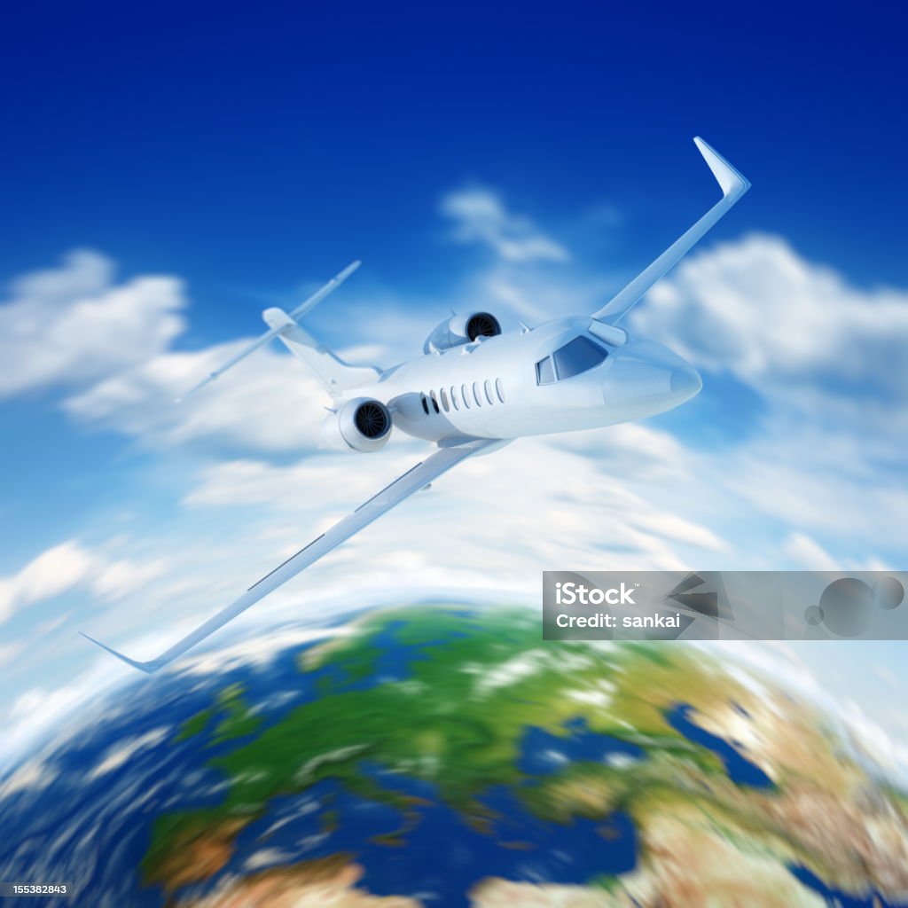 Avión de pasajeros volando en las nubes - Foto de stock de Aire libre libre de derechos