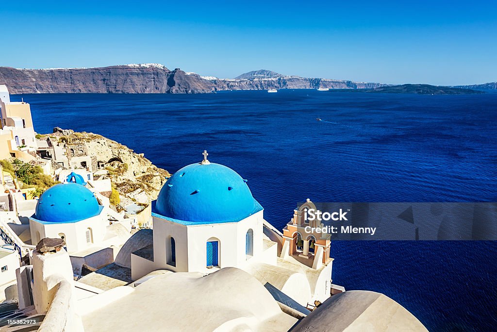 Vista sull'isola di Santorini, Grecia - Foto stock royalty-free di Ambientazione esterna