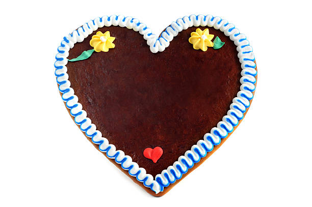 copyspace biscoito de gengibre coração - bolo de gengibre - fotografias e filmes do acervo