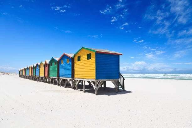 istock Colorful Huts at White Sand Beach Summertime 155383414