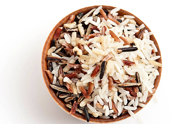 Bowl of Mixed Rice on white background