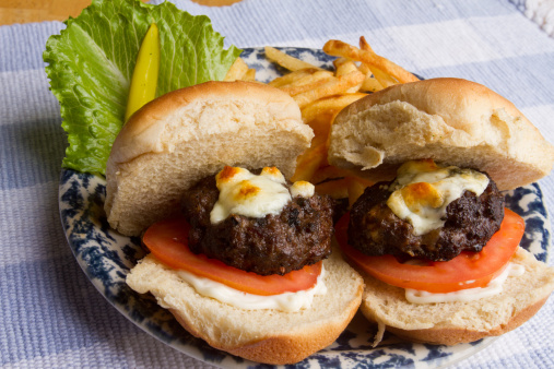 Slider Mini Burgers on a plate