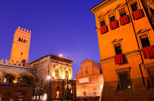 istock Summer night in Bologna at the Piazza Maggiore 155383855
