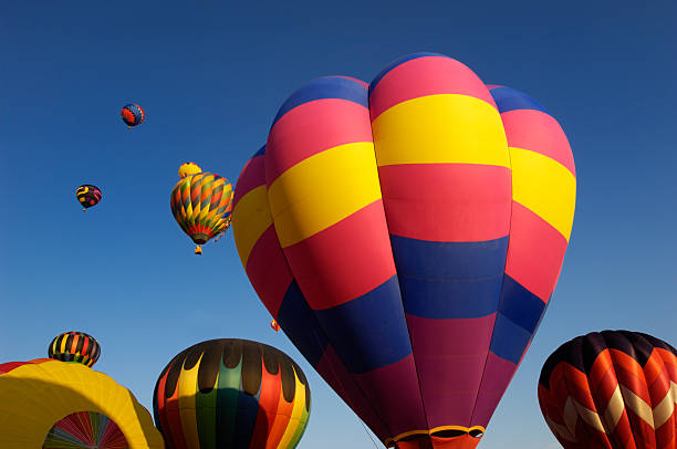 istock Hot Air Balloons Assending Into Sky 155383868