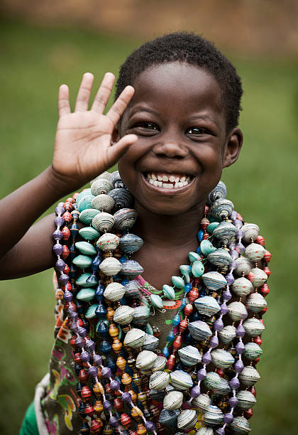 African girl playing.