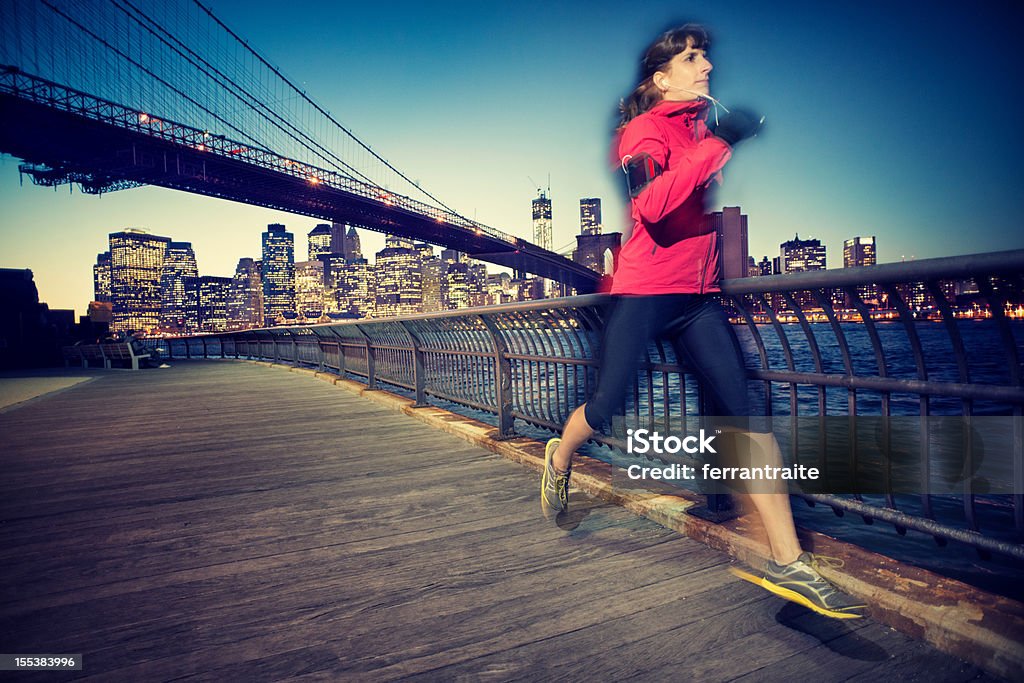 Coureur de New York - Photo de Pont de Brooklyn libre de droits