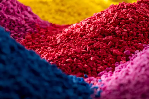 Photo of coloured polymer compounds