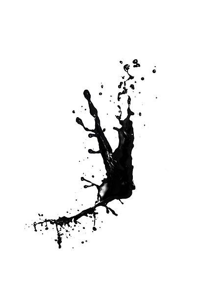 black paint splash on white background