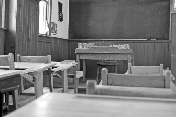 istock One Room School in Black and White 155384516