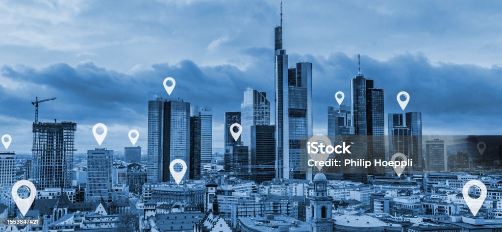 Distributed Geolocation Digital Geolocation Interface Over Night City Geolocation And ...