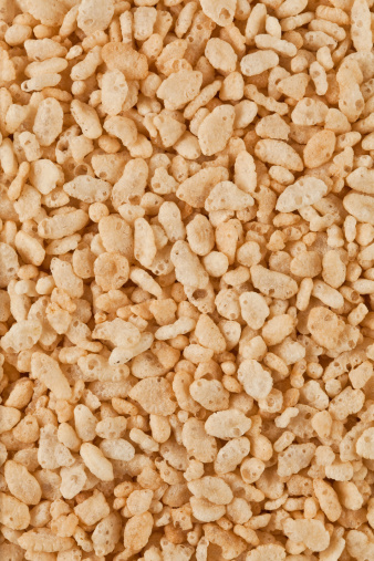 Macro of rice krispies cereal
