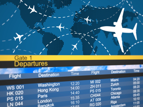 Abstract airlines schedule and traffic