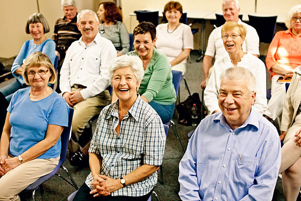 istock Large group of laughing seniors 155385372