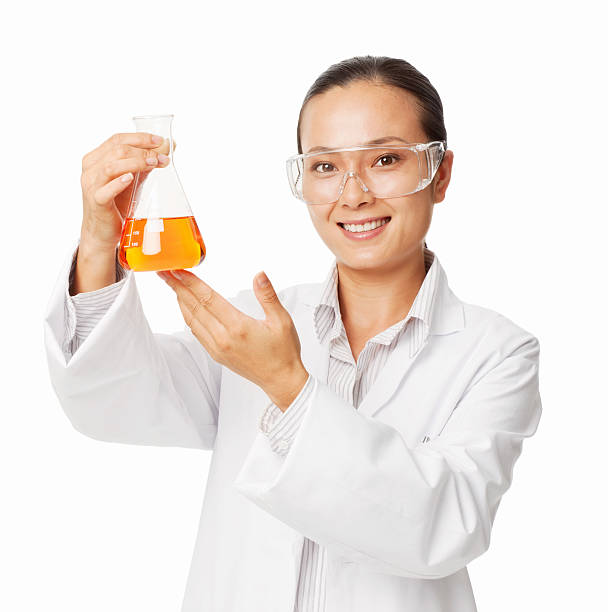 istock Female Doctor Holding a Conical Flask - Isolated 155385445