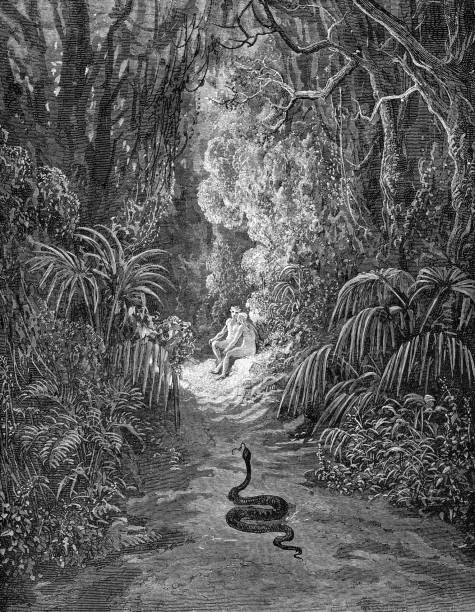 The snake looking for Adam and Eve