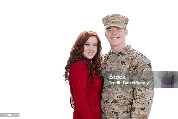 Photo libre de droit de U S Corps Des Marines Soldat Avec Femme banque d'images et plus d'images libres de droit de Armée - Armée, Tous types de couple, Portrait - Image