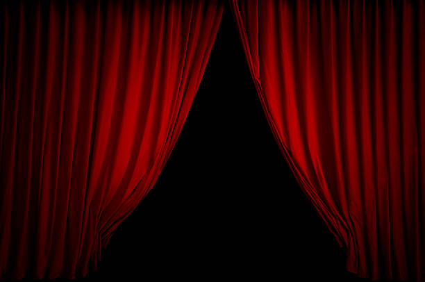 Red Stage Curtain stock photo