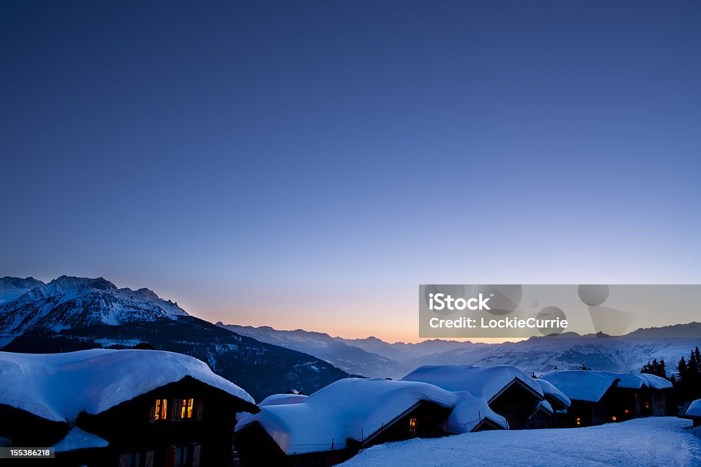 Winter Sonnenuntergang - Lizenzfrei Weihnachten Stock-Foto