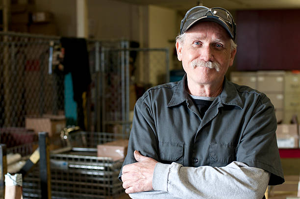 Happy Warehouse Employee stock photo