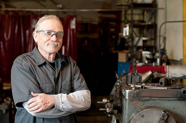 istock Caucasian Male in Machine Shop Warehouse 155386223