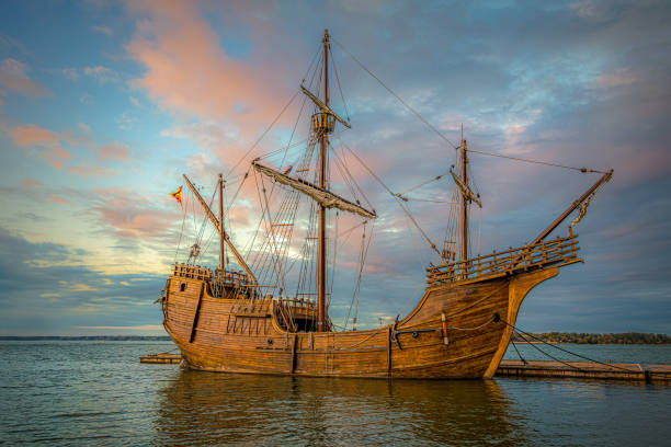 istock Spanish Galleon Docked at the Pier 1553864086