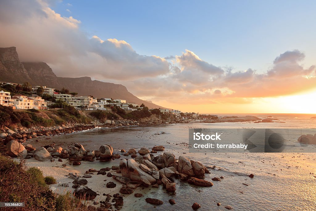 Baía de Camps pôr do sol cena Cidade do Cabo África do Sul - Royalty-free Baía Foto de stock