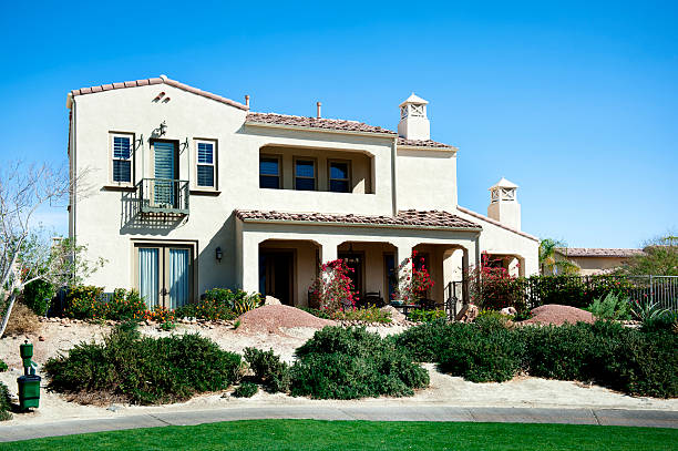 Luxury Home on a Golf Course stock photo