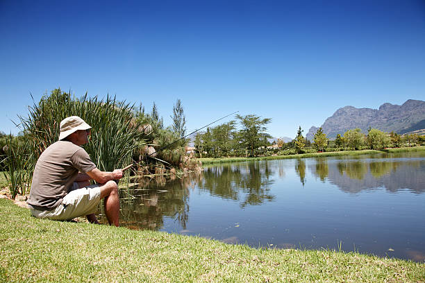 istock Man fishing at a lake 155387098