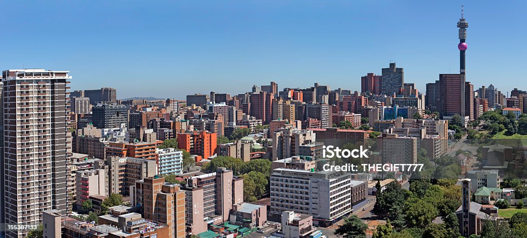 Johannesburg e Hillbrow panorama - Foto stock royalty-free di Orizzonte urbano